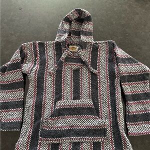 Black and White Striped Pullover Hoodie